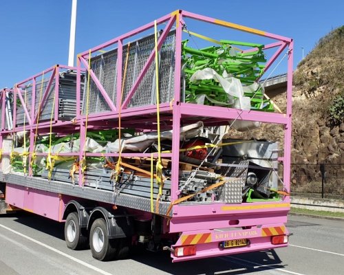 APPLE COASTER ON TRAILER